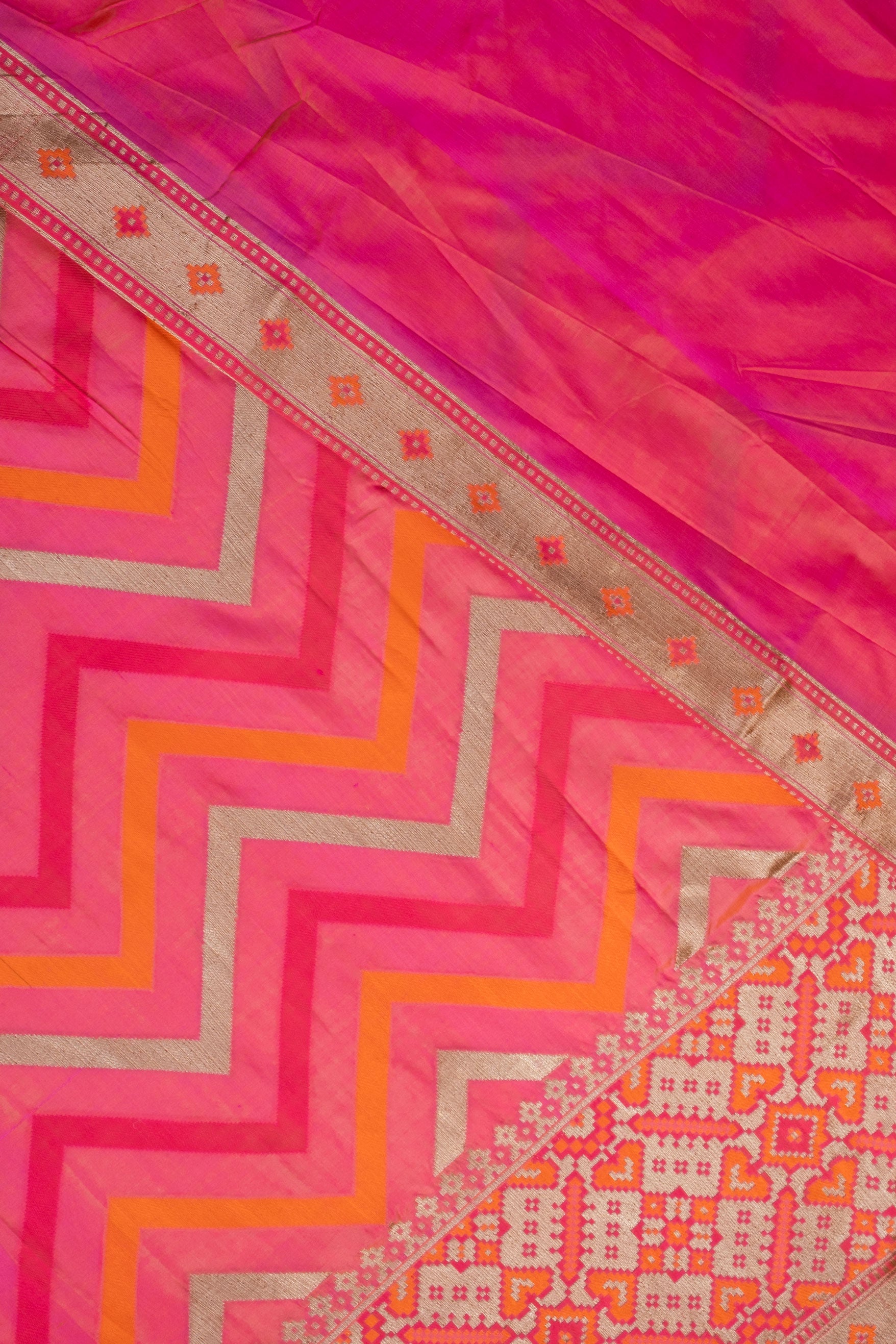 Designer Print Pink Saree