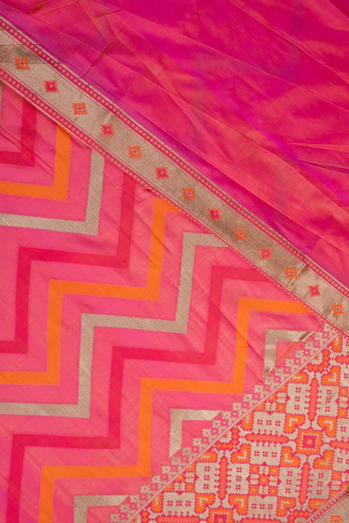 Designer Print Pink Saree