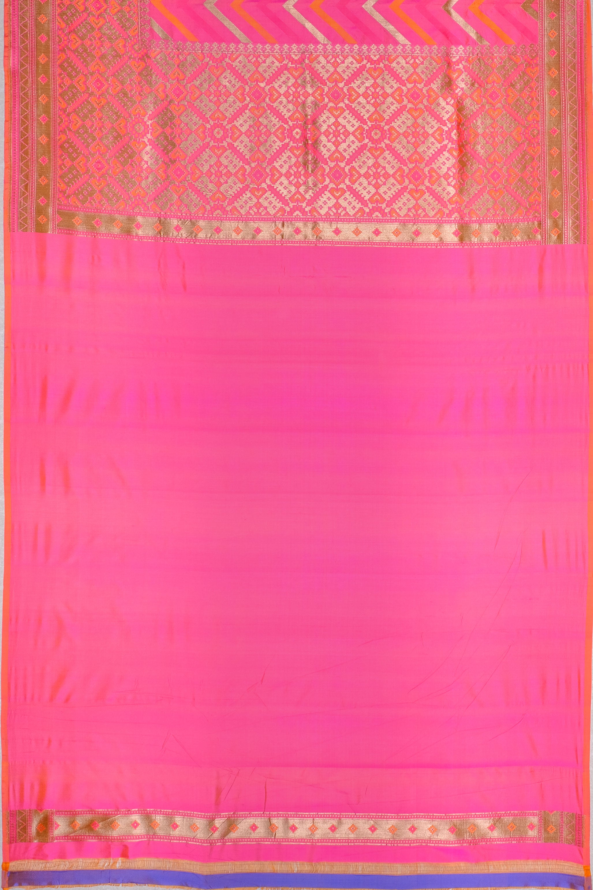 Designer Print Pink Saree