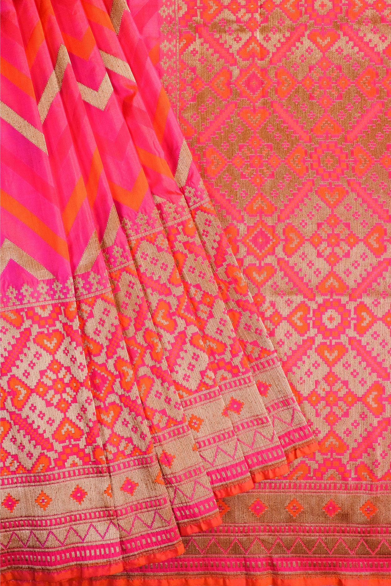 Designer Print Pink Saree